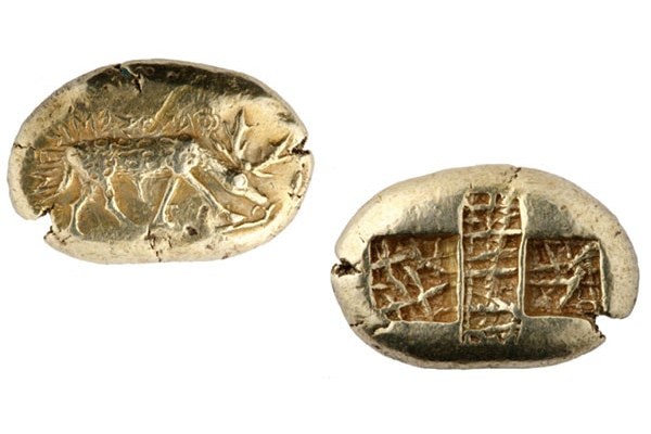 Frühform der Münze aus dem 7. Jh.v.Chr. (Phanes-Stater)