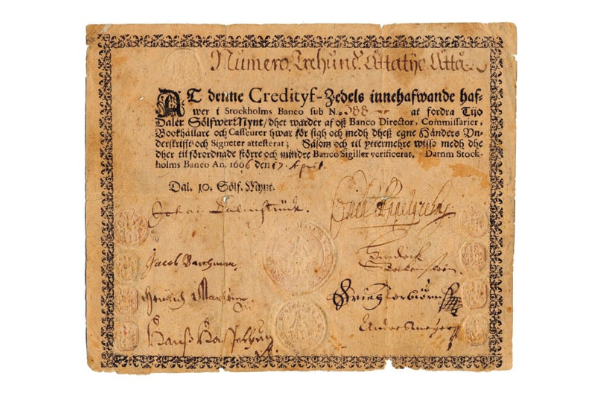 „Credityf-Zedel“ des Stockholms Banco