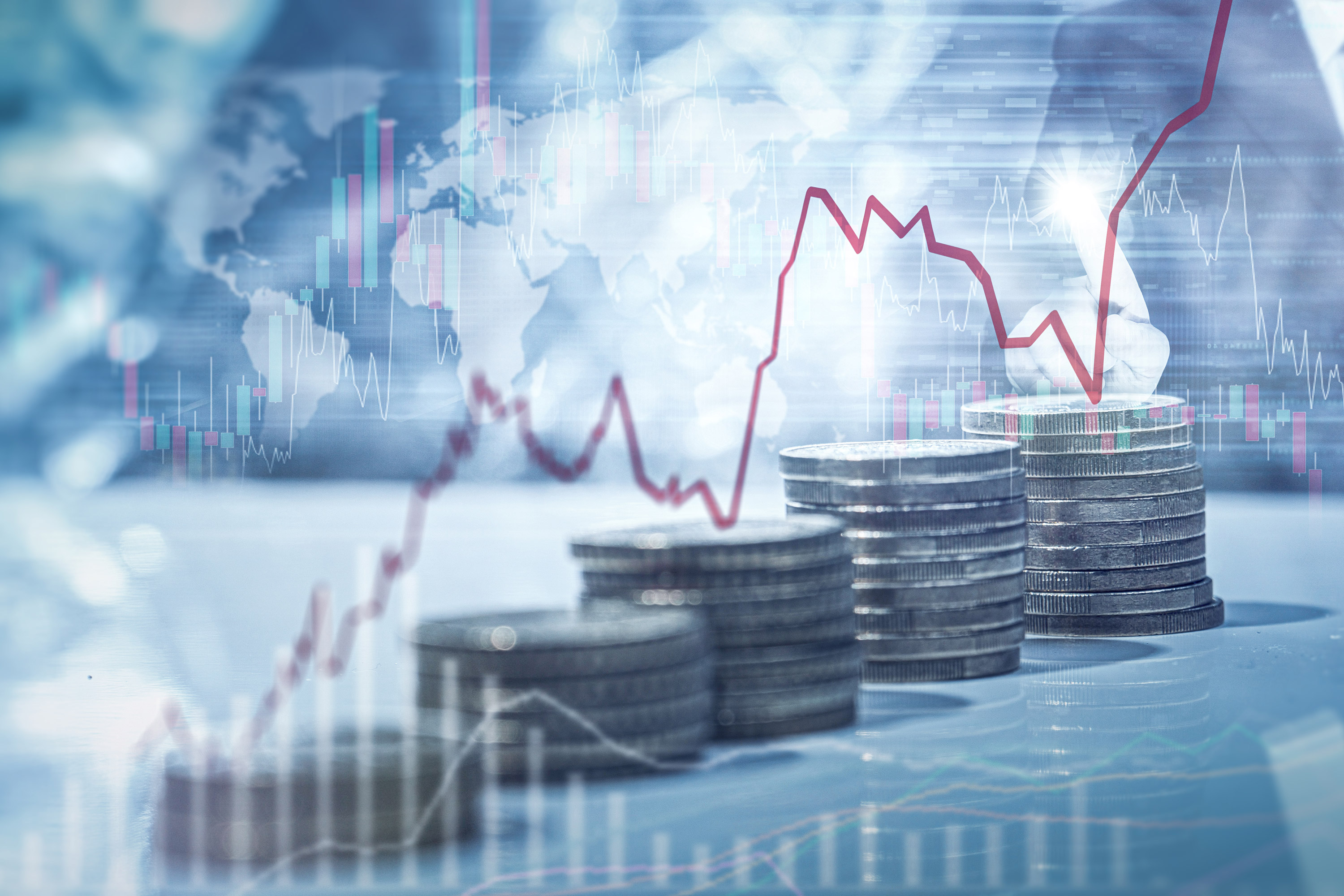 Statistische Darstellungen mit mehreren Stapeln von Münzen